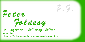 peter foldesy business card